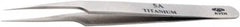 Aven - 4-1/2" OAL 5-SA Precision Tweezers - Straight, High Precision Tips - Americas Tooling