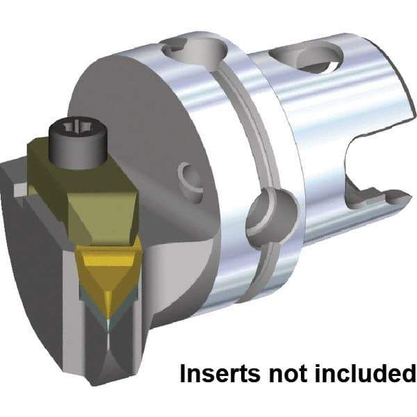 Kennametal - Right Hand Cut, Size KM50, V.GR.. Insert Compatiblity, Internal or External Modular Turning & Profiling Cutting Unit Head - 35mm Ctr to Cutting Edge, 50mm Head Length, Through Coolant, Series Top Notch - Americas Tooling