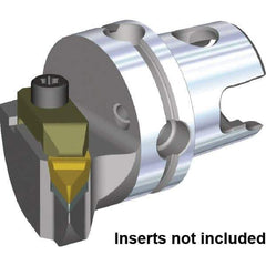 Kennametal - V.GR.. Insert, 40mm Head Length, Modular Grooving Cutting Unit Head - Left Hand Cut, System Size KM40, Through Coolant, Series Top Notch - Americas Tooling