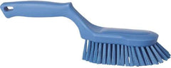 Vikan - 1-1/2" Bristle Length, Polyester Scrub Brush - 5-5/8" Long x 5" Wide Head, 13-1/2" OAL, Blue, Polypropylene Block - Americas Tooling