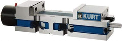 Kurt - 4" Jaw Width, 6" Jaw Opening Capacity, Horizontal Stationary Machine Vise - Hydraulic Operation, 7,800 Lb Capacity, 1 Station, 14.16" Long x 3.4900" High x 1-15/64" Deep, 1.235" Jaw Height, Ductile Iron - Americas Tooling