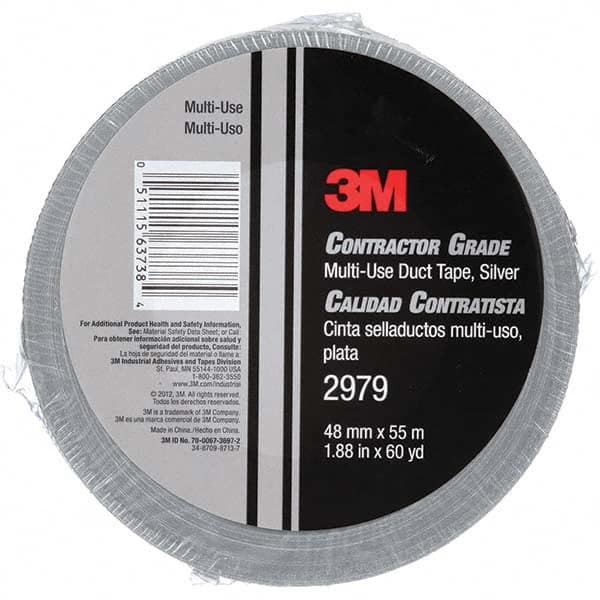 3M - 60 Yd x 1.88" x 7 mil Gray Polyethylene Cloth Duct Tape - Americas Tooling