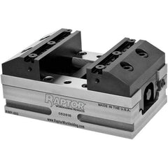 Raptor Workholding - 4" Jaw Width, 2" Throat Depth, Manual Precision Self Centering Vise - 3.937" OAW x 6.94" OAL x 2.971" OAH - Americas Tooling