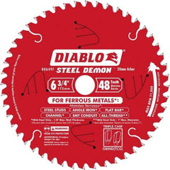 Freud - 6-3/4" Diam, 20mm Arbor Hole Diam, 48 Tooth Wet & Dry Cut Saw Blade - Carbide-Tipped, Burr-Free Action, Standard Round Arbor - Americas Tooling