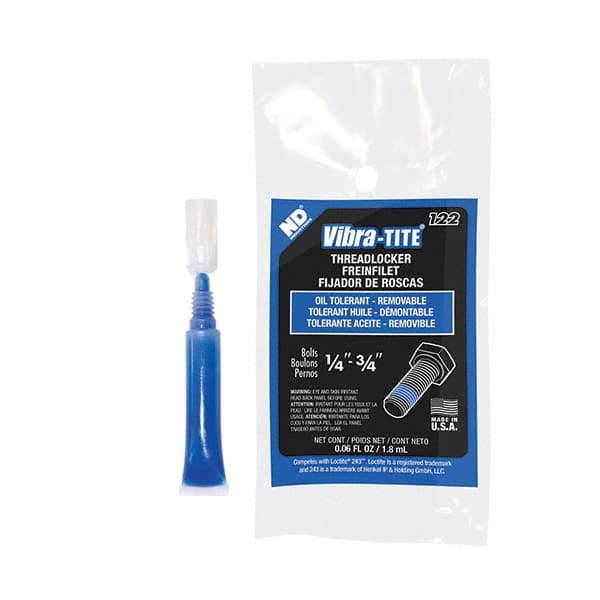 Vibra-Tite - 1.8 mL Tube, Blue, Oil Tolerant Threadlocker - Americas Tooling