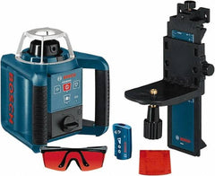 Bosch - 1,000' Measuring Range, 1/8" at 100' Accuracy, Self-Leveling Horizontal & Vertical Rotary Laser - ±5° Self Leveling Range, 1 Beam, 2-D Battery Included - Americas Tooling