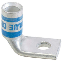 Panduit - 6 AWG Noninsulated Compression Connection Right Angle Ring Terminal - 1/4" Stud, 1.03" OAL x 0.48" Wide, Tin Plated Copper Contact - Americas Tooling