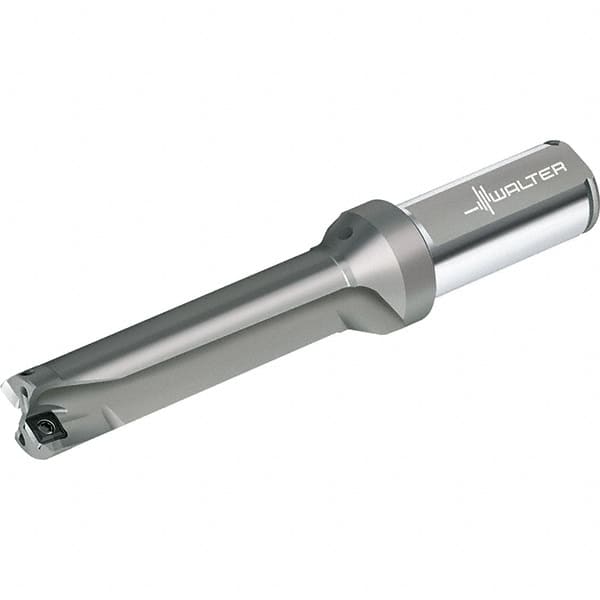 Walter - 132mm Max Drill Depth, 4xD, 33mm Diam, Indexable Insert Drill - 2 Inserts, 32mm Shank Diam, Straight Shank - Americas Tooling