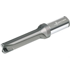 Walter - 128mm Max Drill Depth, 4xD, 32mm Diam, Indexable Insert Drill - 2 Inserts, 32mm Shank Diam, Straight Shank - Americas Tooling