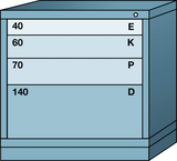 Table-Standard Cabinet - 4 Drawers - 30 x 28-1/4 x 30-1/8" - Multiple Drawer Access - Americas Tooling