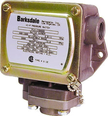 Barksdale - 0.5 to 30 PSI Adjustable Range, 2,000 Max psi, Diaphragm Piston Pressure Switch - 1/4 NPT Female, Screw Terminals, SPDT Contact, SS Wetted Parts, 2% Repeatability - Americas Tooling