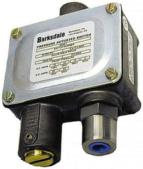 Barksdale - 50 to 500 PSI Adjustable Range, 6,000 Max psi, Sealed Piston Pressure Switch - 1/4 NPT Female, Screw Terminals, SPDT Contact, 416SS Wetted Parts, 2% Repeatability - Americas Tooling