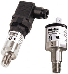 Barksdale - 5 to 50 psi Adjustable Range, 100 Max psi, Compact Pressure Switch - 1/4 NPT Male, .250 x .032 Male Spade Quick Disconnect, SPDT Contact, SS Wetted Parts, 8% Repeatability - Americas Tooling