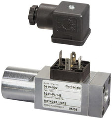 Barksdale - 510 to 5,800 psi Adjustable Range, 8,700 Max psi, Compact Pressure Switch - 1/4 NPT Female, DIN 43650, SPDT Contact, SS Wetted Parts, 2% Repeatability - Americas Tooling