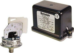 Barksdale - 1.5 to 15 psi Adjustable Range, 100 Max psi, Low Pressure Vacuum Switches - 1/8 NPT Male, Terminals, SPST/ NO Contact, 304SS Wetted Parts, 2% Repeatability - Americas Tooling