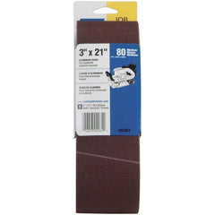 Norton - 3" Wide x 21" OAL, 80 Grit, Aluminum Oxide Abrasive Belt - Americas Tooling