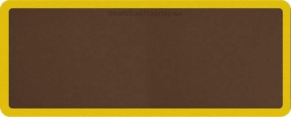 Smart Step - 5' Long x 2' Wide, Dry Environment, Anti-Fatigue Matting - Brown with Yellow Borders, Urethane with Urethane Sponge Base, Beveled on All 4 Sides - Americas Tooling