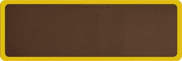 Smart Step - 6' Long x 2' Wide, Dry Environment, Anti-Fatigue Matting - Brown with Yellow Borders, Urethane with Urethane Sponge Base, Beveled on All 4 Sides - Americas Tooling