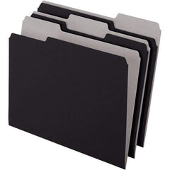 Pendaflex - 11-5/8 x 9-3/16", Letter Size, Black, File Folders with Top Tab - 11 Point Stock, Assorted Tab Cut Location - Americas Tooling