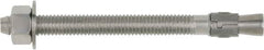 Powers Fasteners - 3/4" Diam, 3/4" Drill, 6-1/4" OAL, 3-3/8" Min Embedment Wedge Expansion Concrete Anchor - 316 Stainless Steel, Hex Head, Hex Drive, 4-3/8" Thread Length - Americas Tooling