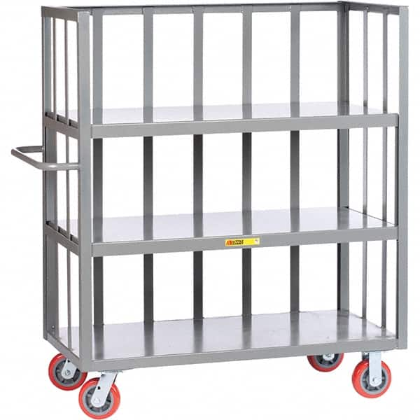 Little Giant - 3,600 Lb Capacity, 3 Shelf, 3-Sided Truck - 60" Long x 24" Wide x 57" High - Americas Tooling