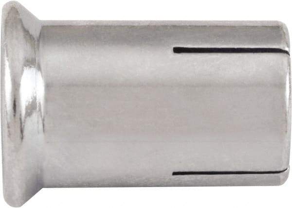 Powers Fasteners - 1/2" Diam, 5/8" Drill, 1" OAL, Drop-In Concrete Anchor - 1008 Carbon Steel, Zinc-Plated Finish, Hammer Drive, 5/8" Thread Length - Americas Tooling