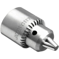 Jacobs - 3/8-24, 1/32 to 1/4" Capacity, Threaded Mount Drill Chuck - Keyed, 1-1/8" Sleeve Diam, 1-37/64" Open Length - Exact Industrial Supply