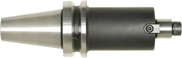 Bilz - CAT50 Taper Shank 1-1/2" Pilot Diam Shell Mill Holder - 8" Flange to Nose End Projection, 3.38" Nose Diam, 3/4-16 Lock Screw, Through-Spindle Coolant - Exact Industrial Supply