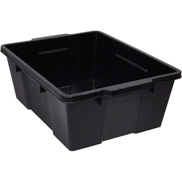 Quantum Storage - 50 Lb Load Capacity Black Polypropylene Tote Container - Stacking, Nesting, 7.8" Long x 15.9" Wide x 21" High - Americas Tooling