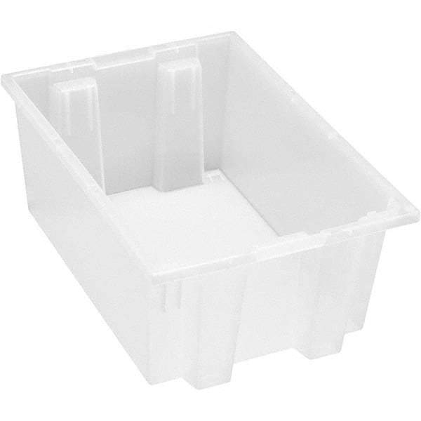 Quantum Storage - 65 Lb Load Capacity Clear Polypropylene Tote Container - Stacking, Nesting, 8" Long x 13-1/2" Wide x 19-1/2" High - Americas Tooling