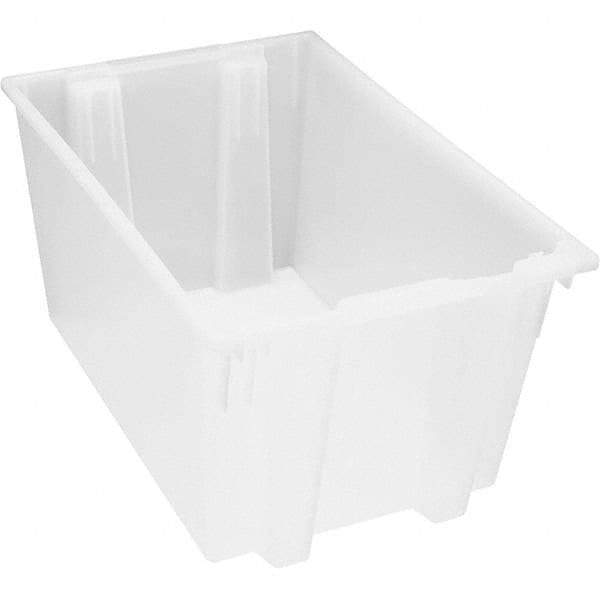 Quantum Storage - 100 Lb Load Capacity Clear Polypropylene Tote Container - Stacking, Nesting, 15" Long x 19-1/2" Wide x 29" High - Americas Tooling