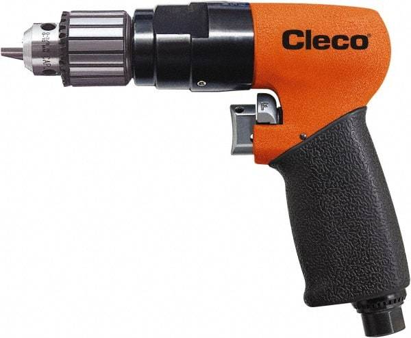 Cleco - 3/8" Reversible Keyed Chuck - Pistol Grip Handle, 1,800 RPM, 0.16 LPS, 20 CFM, 1 hp, 90 psi - Americas Tooling