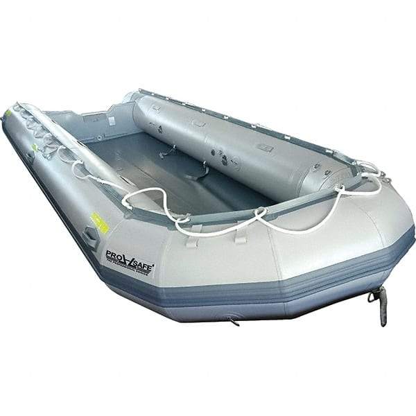 PRO-SAFE - Emergency Preparedness Supplies Type: Rescue Boat Contents/Features: Transom Style; Carry Bag; Foot Pump; (2) Oars; Repair Kit; (2) Aluminum Bench Seats; 12 Person - Americas Tooling