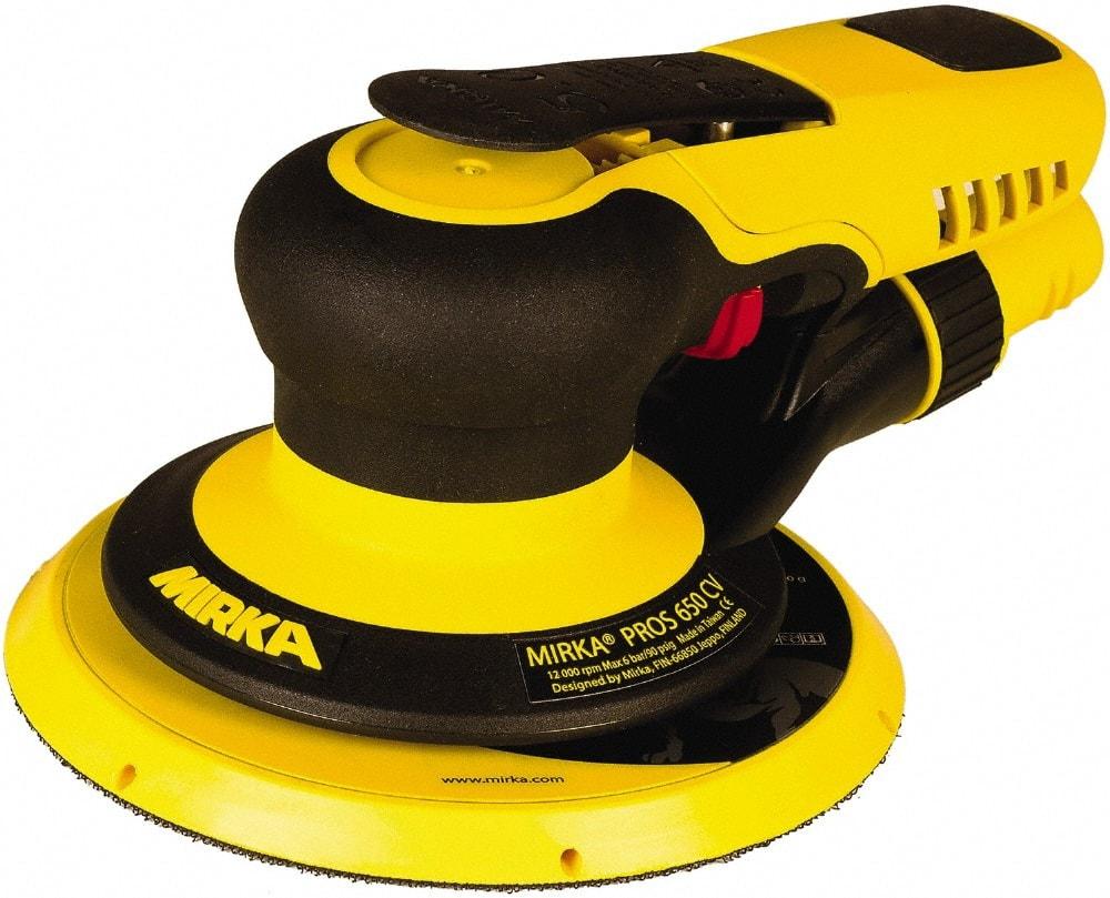 Mirka - 12,000 RPM, 485 LPM Air Consumpion, Random Air Orbital Sander - Round Pad, Hook & Loop Backing, 1/4 NPT Inlet - Americas Tooling