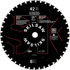 Skilsaw - 8" Diam, 5/8" Arbor Hole Diam, 42 Tooth Wet & Dry Cut Saw Blade - Carbide-Tipped, Cutoff Action, Standard Round Arbor - Americas Tooling