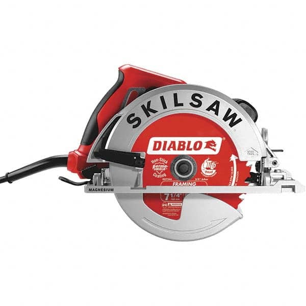 Skilsaw - 15 Amps, 7-1/4" Blade Diam, 5,300 RPM, Electric Circular Saw - 120 Volts, 10' Cord Length, 5/8" Arbor Hole, Left Blade - Americas Tooling