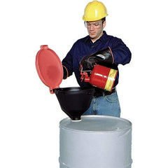 UltraTech - 11" High x 13" Diam, Polyethylene, Burp Free Funnel - 5 Gal Drum/Pail Capacity - Americas Tooling