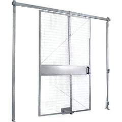 Folding Guard - 6' Wide x 8' High, Sliding Door for Temporary Structures - Welded Wire - Americas Tooling