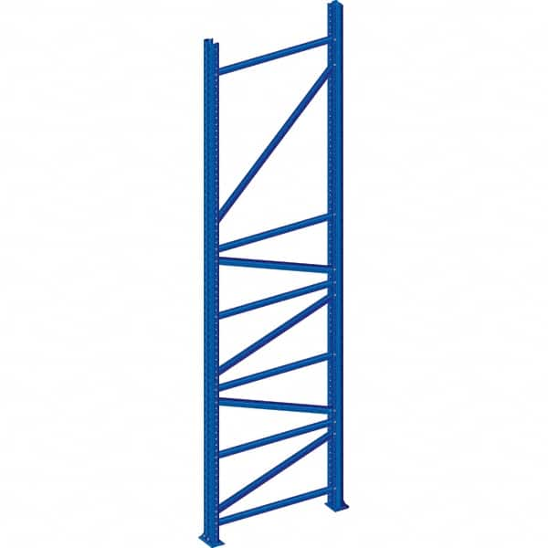 Interlake Mecalux - 16,716 Lb Capacity Heavy-Duty Framing Upright - 144" High x 42" Deep, Blue - Americas Tooling