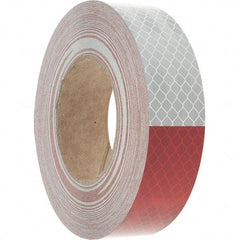 3M - 1-1/2" Wide, Red/White Reflective OSHA Conspicuity Tape - Stick-On - Americas Tooling