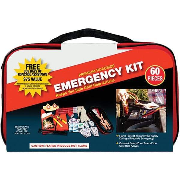 PRO-SAFE - Highway Safety Kits Type: Emergency Roadside Kit Number of Pieces: 60 - Americas Tooling