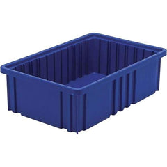 Quantum Storage - 40 Lb Load Capacity Blue Polypropylene Dividable Container - Stacking, 5" Long x 10.9" Wide x 16-1/2" High - Americas Tooling