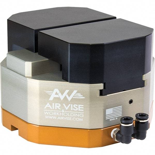 Air Vise Workholding - 4" Wide x 15/16" High x 2-7/8" Thick, Flat/No Step Vise Jaw - Soft, Aluminum, Fixed Jaw, Compatible with AV-R-4 Vises - Americas Tooling