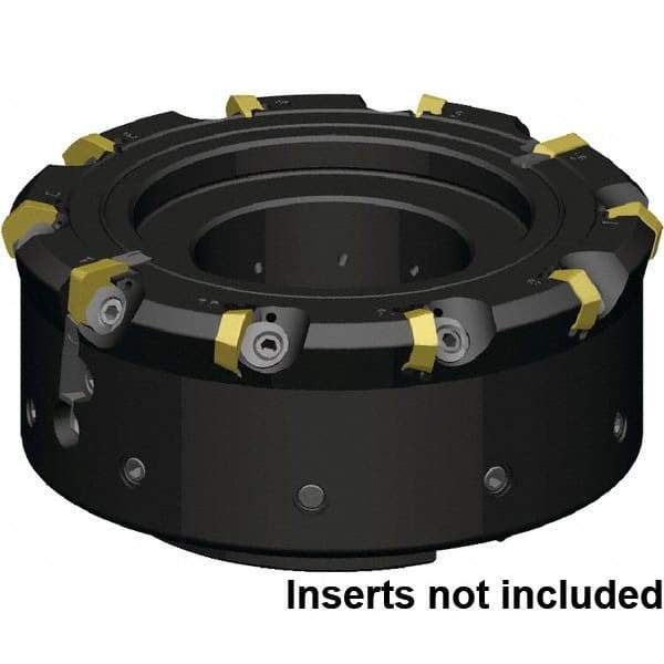 Kennametal - 16 Inserts, 200mm Cutter Diam, 1.09mm Max Depth of Cut, Indexable High-Feed Face Mill - 60mm Arbor Hole Diam, 63mm High, KCFM Toolholder, HDHN07008SR Inserts, Series KCFM - Americas Tooling