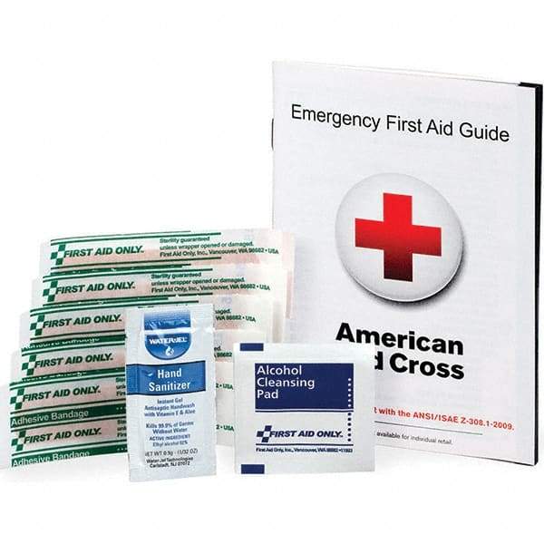 PRO-SAFE - 20 Piece, 1 Person, Guide Pack First Aid Kit - 1/8" Wide x 5-1/4" Deep x 7" High, Bag - Americas Tooling