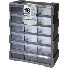 Quantum Storage - 18 Drawer, Small Parts Drawer Cabinet System - 18-3/4" Deep x 6-1/4" Wide x 15" High - Americas Tooling