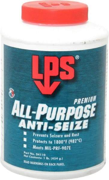 LPS - 1 Lb Can General Purpose Anti-Seize Lubricant - Molybdenum Disulfide, -65 to 1,800°F, Blue/Gray, Water Resistant - Americas Tooling