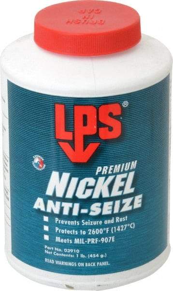 LPS - 1 Lb Can Extreme Temperature Anti-Seize Lubricant - Nickel, -65 to 2,600°F, Silver Gray, Water Resistant - Americas Tooling