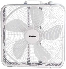 Air King - 20" Blade, 1/25 hp, 2,220/1,920/1,530 CFM, Fixed Box Fan - 1 Amp Rating, 110 Volts, 3 Speed, 955 RPM - Americas Tooling