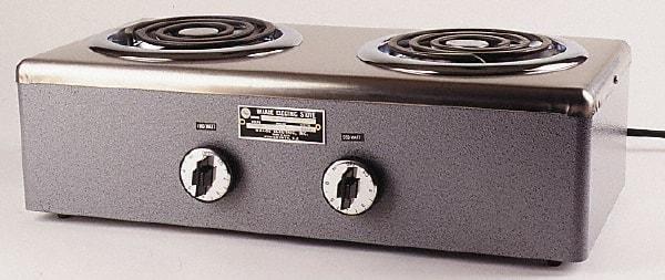 WAAGE - 20" Long x 10 Wide x 7" High, 115 Volt Hot Plate - 2 Burner, 1600 Watt, 14 Amps - Americas Tooling